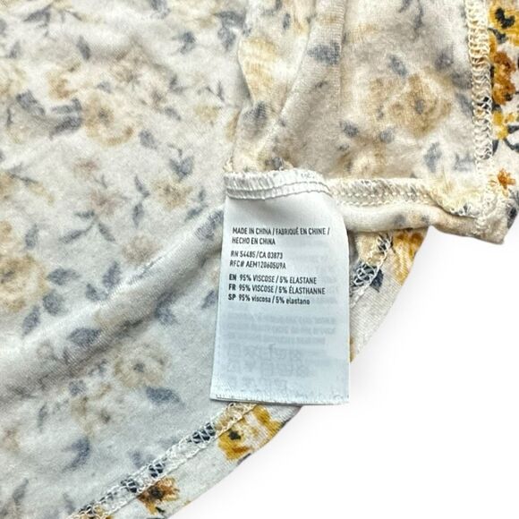 AMERICAN EAGLE Women’s White Yellow Floral Soft & Sexy Tiered Cami Tank Top Size - Picture 5 of 6